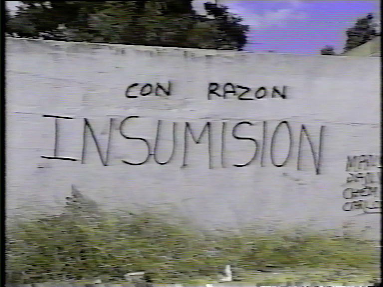 Cabecera del documental "Con razón insumisión". Valentín Márquez. 1992